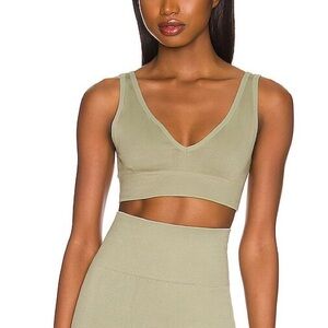 WeWoreWhat | V-Neck Bra Top in Tea Green